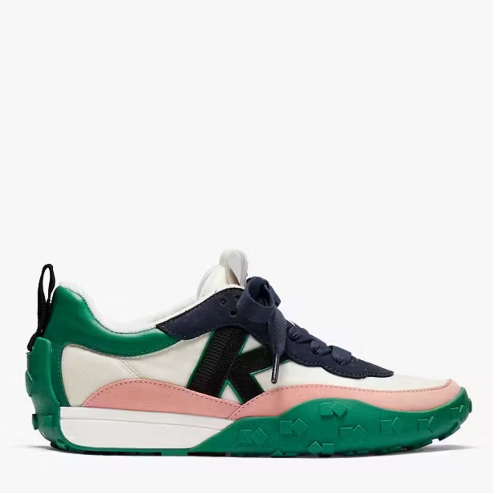 ♠️ Kate Spade “K as in Kate” Tennis Sneakers in Green White Pink Navy NWT Sz 10